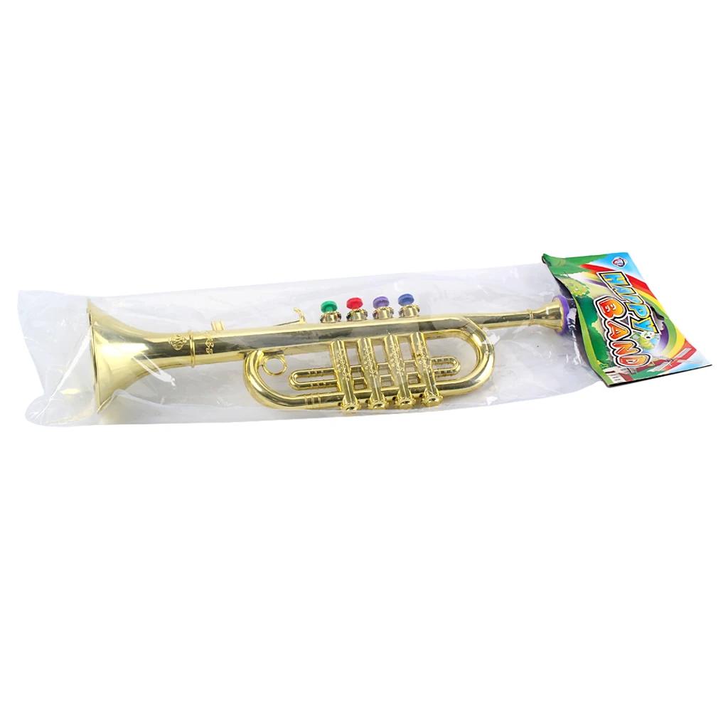 Plastic Trumpet Horn Wind Instrument Music Toys for Kids and Toddlers, Boys and Girls (Gold) Plastic Trumpet Horn Wind Instrument Music Toys for Kids and Toddlers, Boys and Girls (Gold)