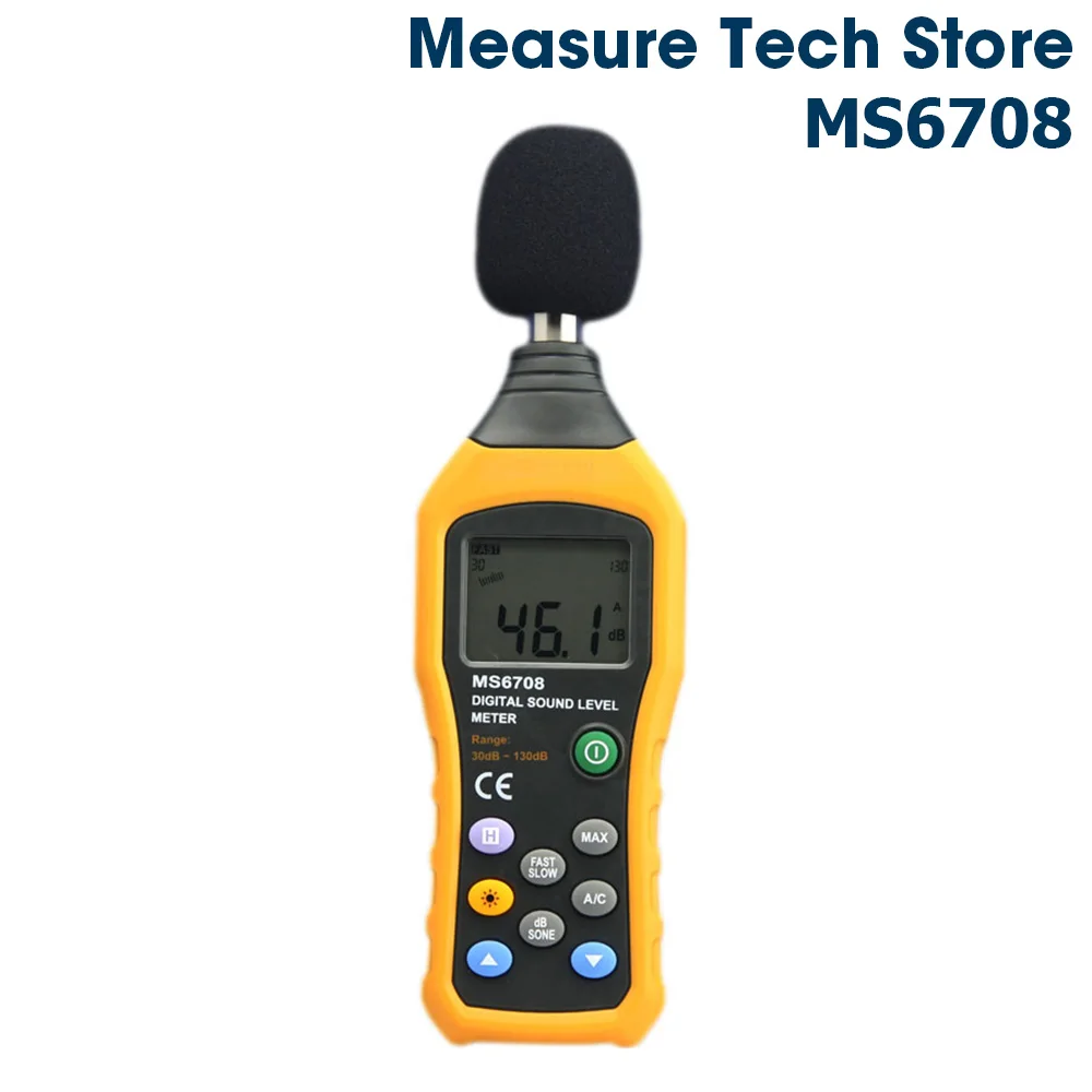 MS6708 Multi Function Noise Tester Professional 30-130 dB Sound Meter Sound Level Meter Null
MS6708 Multi Function Noise Tester Professional 30-130 dB Sound Meter Sound Level Meter Null