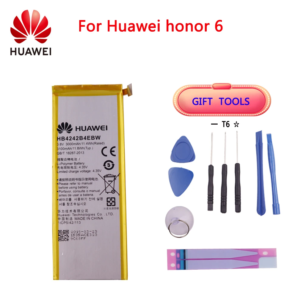Huawei Original Battery HB4242B4EBW 3000mAh For Huawei Honor 6 4X H60-L01 H60-L02 H60-L11 H60-L04 Replacement Phone Battery 
Huawei Original Battery HB4242B4EBW 3000mAh For Huawei Honor 6 4X H60-L01 H60-L02 H60-L11 H60-L04 Replacement Phone Battery