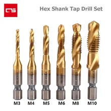 Drill Bit Hex Shank Tap Drill Titanium Plated HSS Screw Thread Metric Screw Machine Compound Tap M3 M4 M5 M6 M8 M10 Hand Tools
Drill Bit Hex Shank Tap Drill Titanium Plated HSS Screw Thread Metric Screw Machine Compound Tap M3 M4 M5 M6 M8 M10 Hand Tools