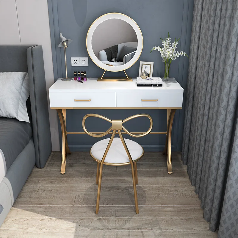 Three-piece Set Golden Wrought Iron Dresser Bedroom Studio Room Small Windows and Cosmetic Table Makeup Vanity White Dresser
Three-piece Set Golden Wrought Iron Dresser Bedroom Studio Room Small Windows and Cosmetic Table Makeup Vanity White Dresser