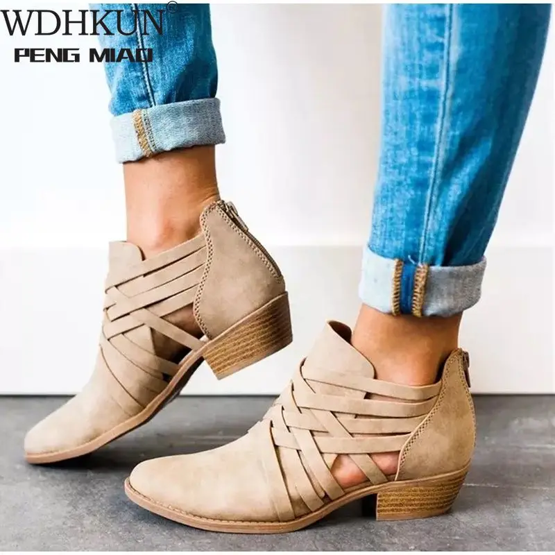 WDHKUN Low Heels Women Ankle Boots Pointed Toe Hollow Platform Brogue Shoes Casual Slip On Oxfords Plus Size 35-43 XWX7042
WDHKUN Low Heels Women Ankle Boots Pointed Toe Hollow Platform Brogue Shoes Casual Slip On Oxfords Plus Size 35-43 XWX7042
