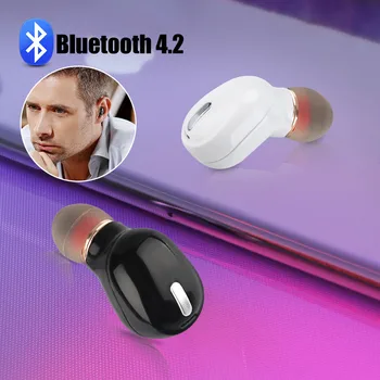 

Mini Invisible Wireless Bluetooth 4.2 Sport Earphones Earbuds for phone Handsfree in ear earpiece Headsets with Mic High Quality