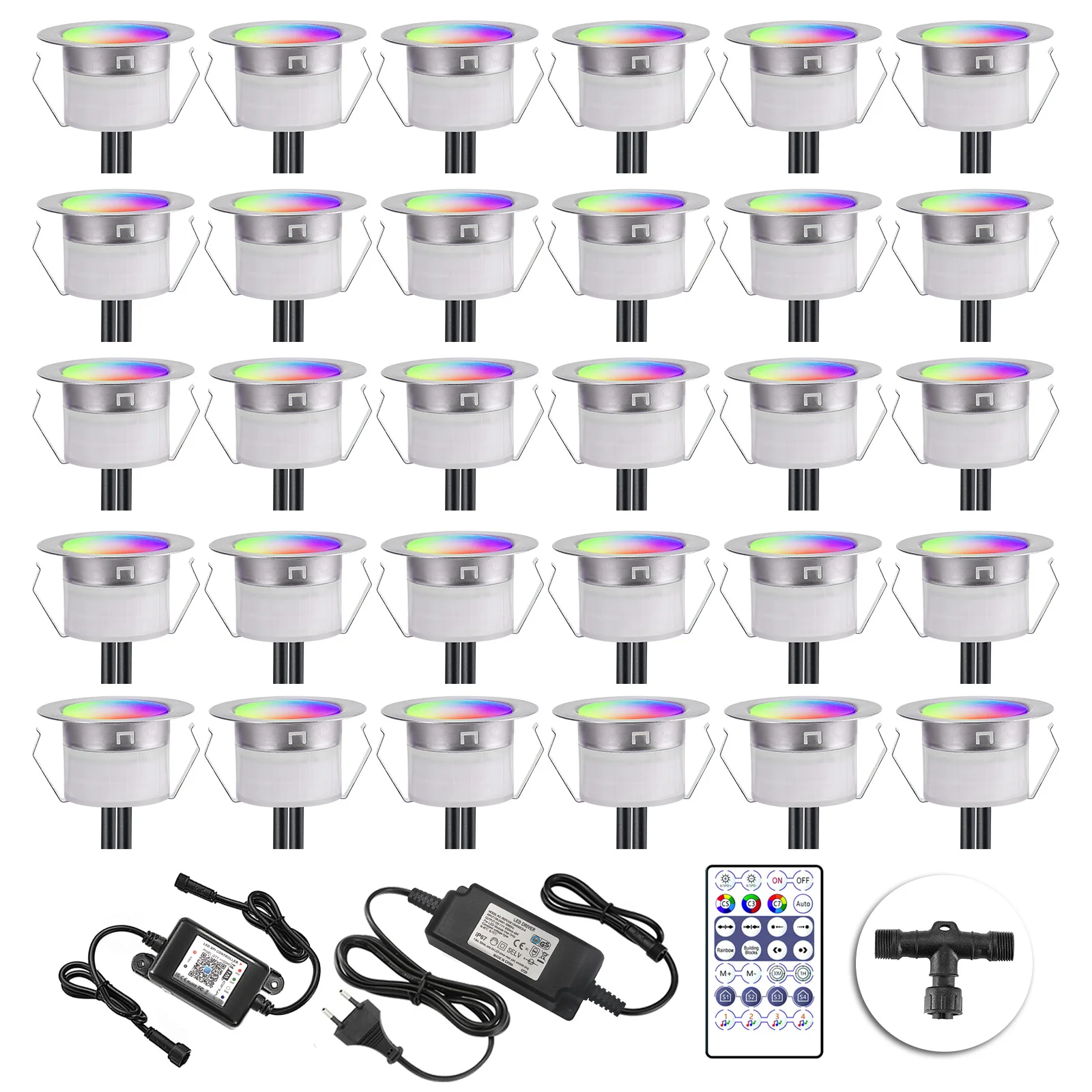 New 30pcs 45mm RGB Bluetooth WIFI Waterproof Garden Terrace Landscape Stair Pathway Recessed 12V LED Deck Rail Step Soffit Light
New 30pcs 45mm RGB Bluetooth WIFI Waterproof Garden Terrace Landscape Stair Pathway Recessed 12V LED Deck Rail Step Soffit Light