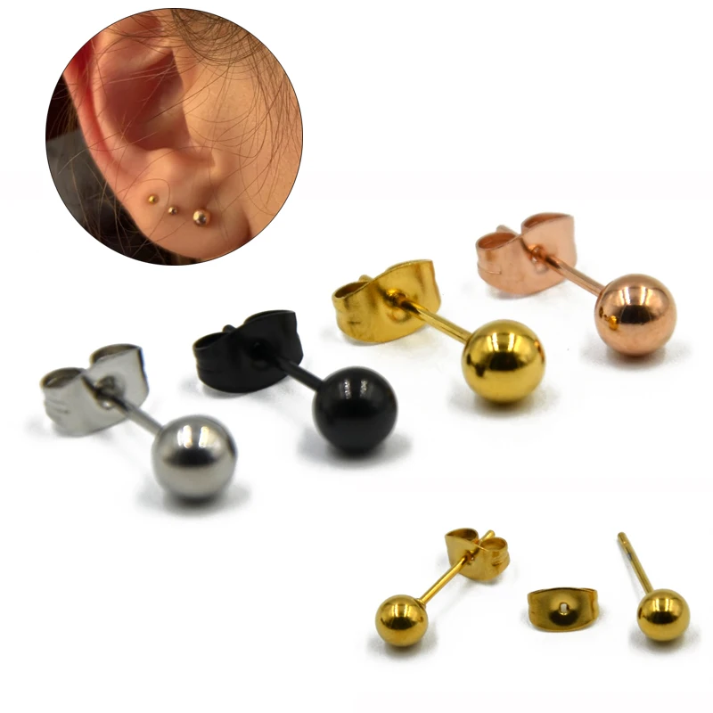 2PC 20g Stainless Silver,Black,Gold&Rose Gold Color Ball Stud Earrings Punk Ear Tragus Ear Piercing Fake Taper For Gift
2PC 20g Stainless Silver,Black,Gold&Rose Gold Color Ball Stud Earrings Punk Ear Tragus Ear Piercing Fake Taper For Gift