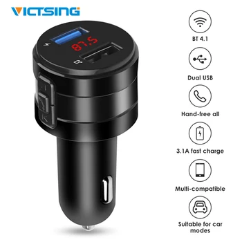 VicTsing FM Transmitter Bluetooth Car Charger 3.1A Dual USB Adapter Car Wireless Handsfree Radio Modulator MP3 Player Car Kit
VicTsing FM Transmitter Bluetooth Car Charger 3.1A Dual USB Adapter Car Wireless Handsfree Radio Modulator MP3 Player Car Kit