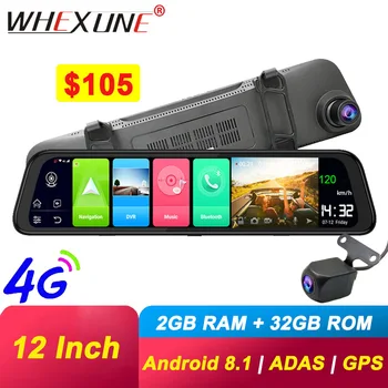 WHEXUNE 12 Inch Car Dvr Streaming Rear View Mirror 4G Android GPS Navigation Dash Cam 2G+32G 1080P Auto Registrar Video Recorder
WHEXUNE 12 Inch Car Dvr Streaming Rear View Mirror 4G Android GPS Navigation Dash Cam 2G+32G 1080P Auto Registrar Video Recorder