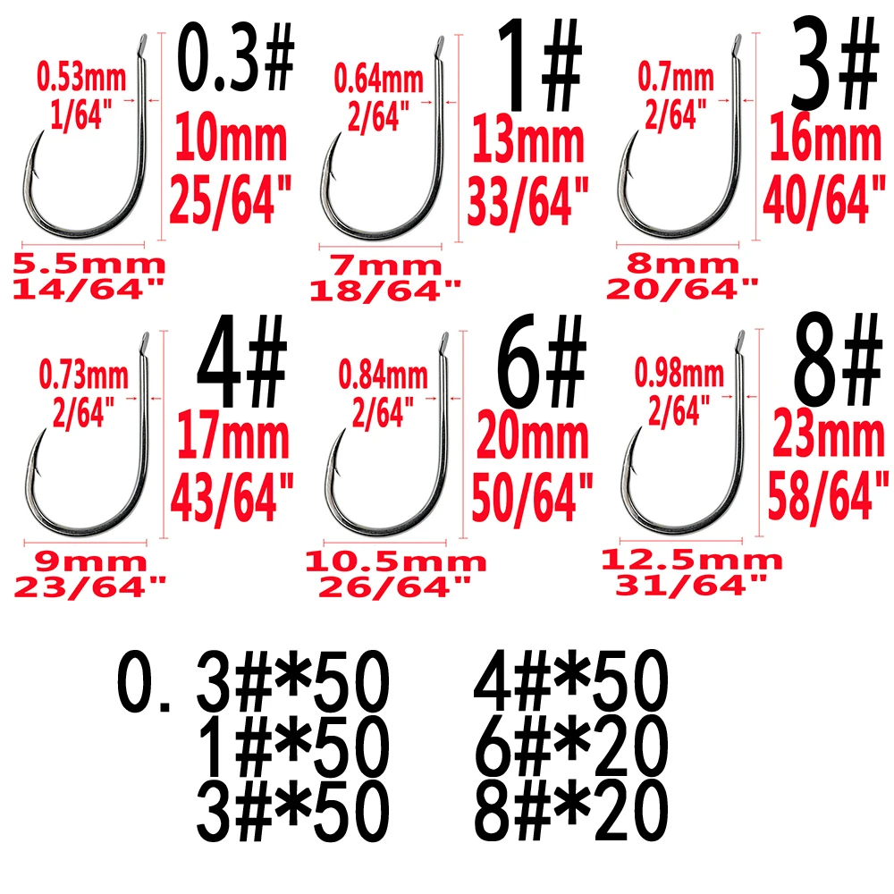 Description Picture 3 of item240pcs/box Barbed Fishing Hooks Carp Single Fishihook Set Fly Fishing Accessories Carbon Steel Jig Sea Hook