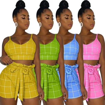 2 Pieces Women's Sets 2020 Women Grid Print 2 Pieces Sets Summer Sleeveless T Shirt Casual Shorts Tracksuit Outfits S-XXL
2 Pieces Women's Sets 2020 Women Grid Print 2 Pieces Sets Summer Sleeveless T Shirt Casual Shorts Tracksuit Outfits S-XXL