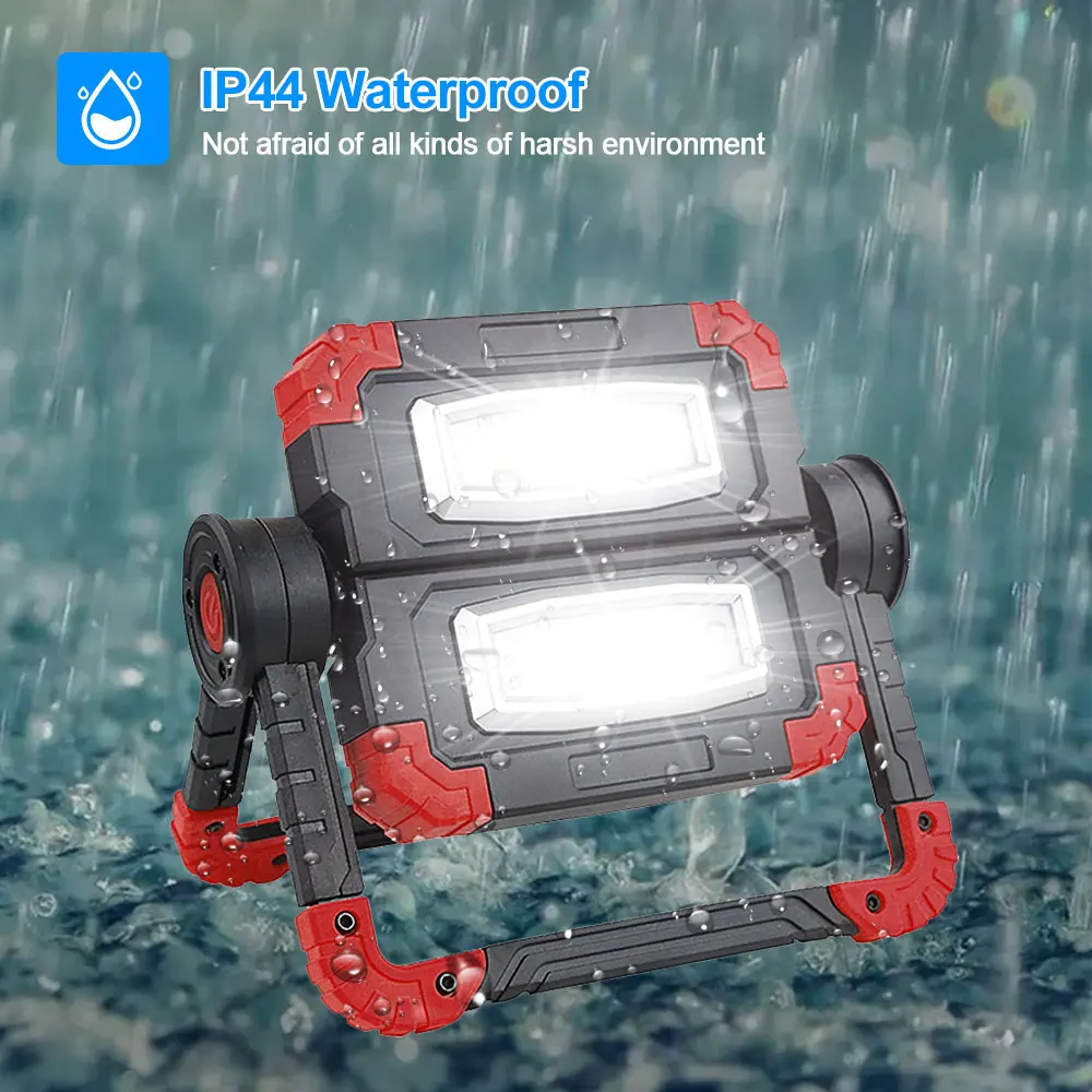 

20W 2*COB Led Portable Spotlight Searchlight Folding Rotary Led Waterproof Work Light use 4*AA Battery For Repairing Camping