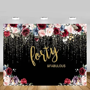 Mehofond Woman's Fabulous 40th Birthday Party Backdrop Pink Flower Glitter Sands Photography Background Decor Banner Photo Props
Mehofond Woman's Fabulous 40th Birthday Party Backdrop Pink Flower Glitter Sands Photography Background Decor Banner Photo Props