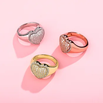 2020 New Arrival Heart Ring High Quality Copper Ring Iced Out Cubic Zirconia Hip Hop Fashion Delicate Jewelry Gift Men Women
2020 New Arrival Heart Ring High Quality Copper Ring Iced Out Cubic Zirconia Hip Hop Fashion Delicate Jewelry Gift Men Women