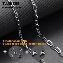 1m Stainless Steel Long Square Cross Link Chain With 5 Split Rings 2 Lobster Clasp For Diy Jewelry Finding Making Accessories
1m Stainless Steel Long Square Cross Link Chain With 5 Split Rings 2 Lobster Clasp For Diy Jewelry Finding Making Accessories
