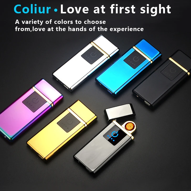 Screen USB Electronic Charging Lighter Touch Induction Windproof Smock Cigarette Classic High-end Gift Box | Мебель