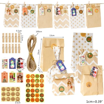 2020 New 24 Sets Christmas 1-24 Advent Calendar Kraft Candy Bag with Tags Clips Stickers
2020 New 24 Sets Christmas 1-24 Advent Calendar Kraft Candy Bag with Tags Clips Stickers