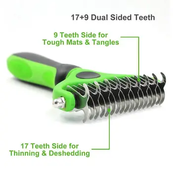 New Pet Dematting Comb with Dual Sided Rake for Dogs and Cats of Gently Removes Loose Undercoat Mats Tangles and Knots Comfortab
New Pet Dematting Comb with Dual Sided Rake for Dogs and Cats of Gently Removes Loose Undercoat Mats Tangles and Knots Comfortab