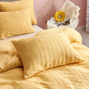 Fashion Seersucker Bedding Sets King Double Size Satin Comfort Silk Single Bed Bedding Kit Duvet Cover Quilt covers Pillowcases 
Fashion Seersucker Bedding Sets King Double Size Satin Comfort Silk Single Bed Bedding Kit Duvet Cover Quilt covers Pillowcases