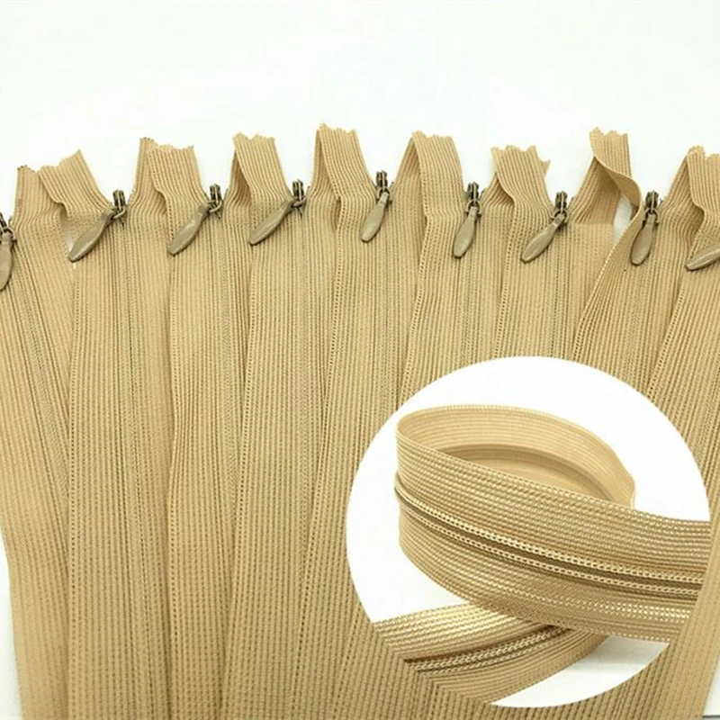 10pcs 3# Khaki 28cm/30cm/40cm/50cm/60cm nylon invisible soft tulle coil Chiffon zipper sewing Silk Zippers
10pcs 3# Khaki 28cm/30cm/40cm/50cm/60cm nylon invisible soft tulle coil Chiffon zipper sewing Silk Zippers