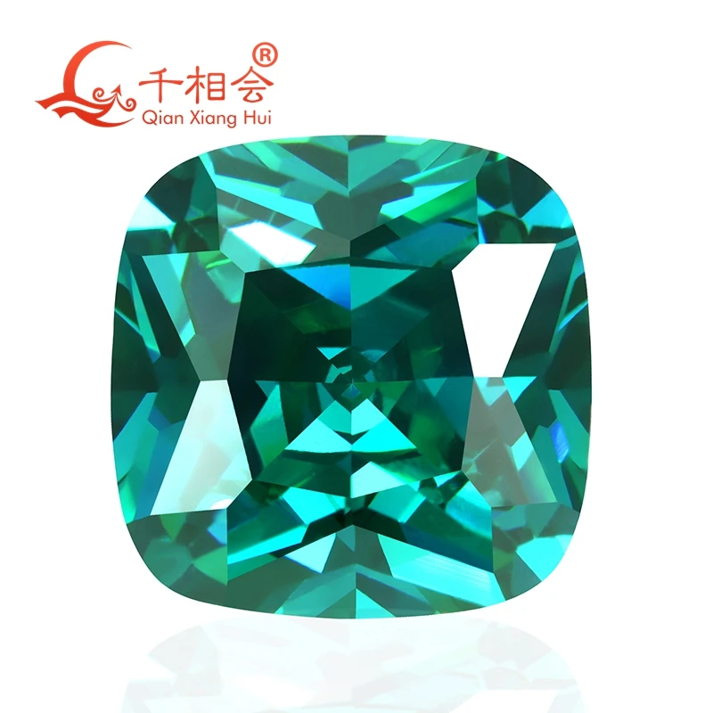 

cushion shape cubic zirconia special color multi blue-green color cz loose stone