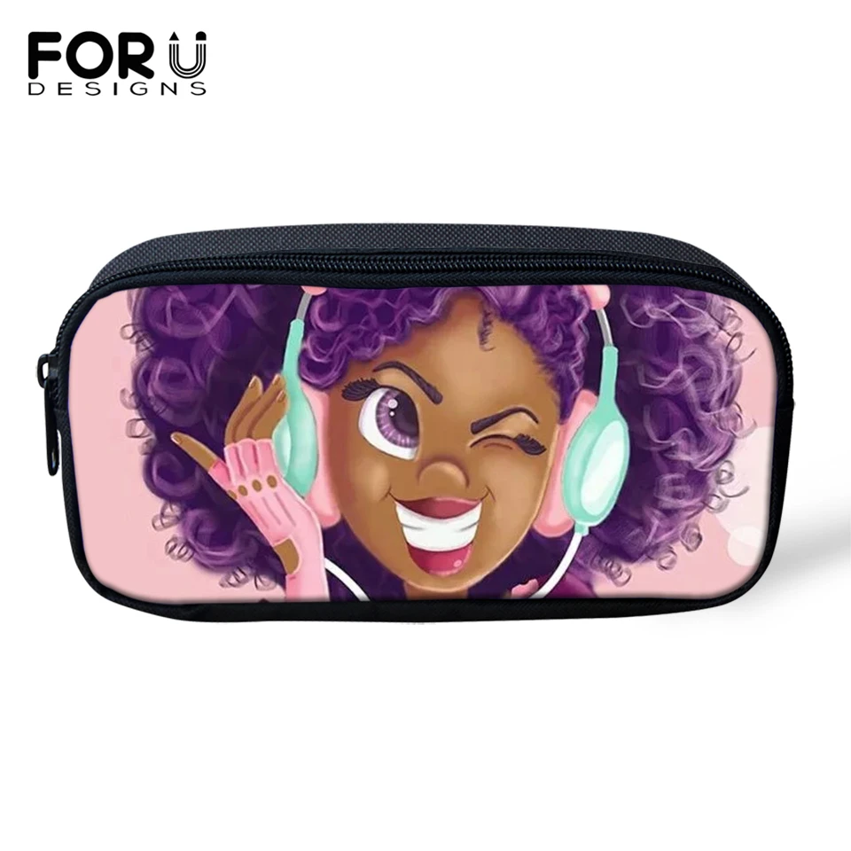 FORUDESIGNS Cartoon Kids Pencil Bags African Girls Prints Pattern Girls Travel Make-up Bags Afro Arts Designer Students Pen Bags
FORUDESIGNS Cartoon Kids Pencil Bags African Girls Prints Pattern Girls Travel Make-up Bags Afro Arts Designer Students Pen Bags