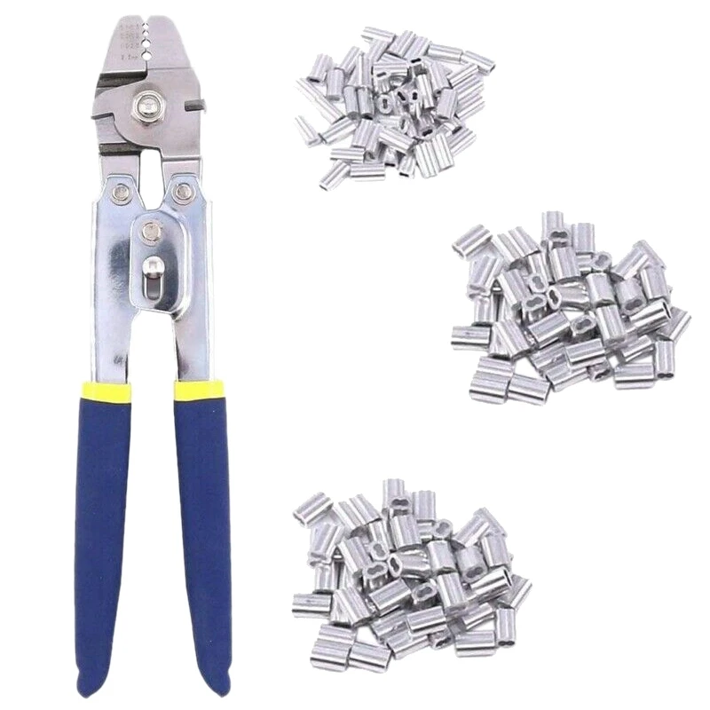 Fishing Pliers Wire Rope Crimping Tool with 300Pcs Ferrule Crimping Loop Kit for Crimpers Crimping Sleeves Tool
Fishing Pliers Wire Rope Crimping Tool with 300Pcs Ferrule Crimping Loop Kit for Crimpers Crimping Sleeves Tool
