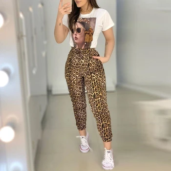 STYLISH LADY Leopard Printed 2 Piece Set Women Short Sleeve O Neck T Shirt and High Waist Pant Set 2020 Summer OL Chic Suits
STYLISH LADY Leopard Printed 2 Piece Set Women Short Sleeve O Neck T Shirt and High Waist Pant Set 2020 Summer OL Chic Suits