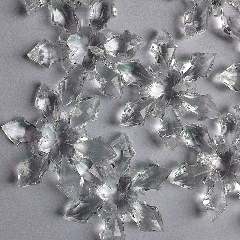 10pcs/pack christmas snowflake shape clear crystal acrylic