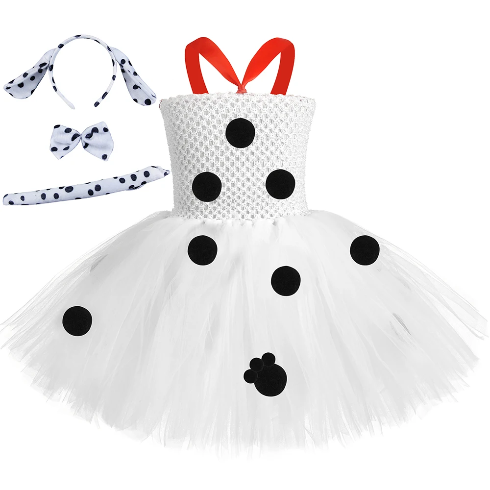 Фото Детское белое платье пачка далматинской тематики карнавальный - купить