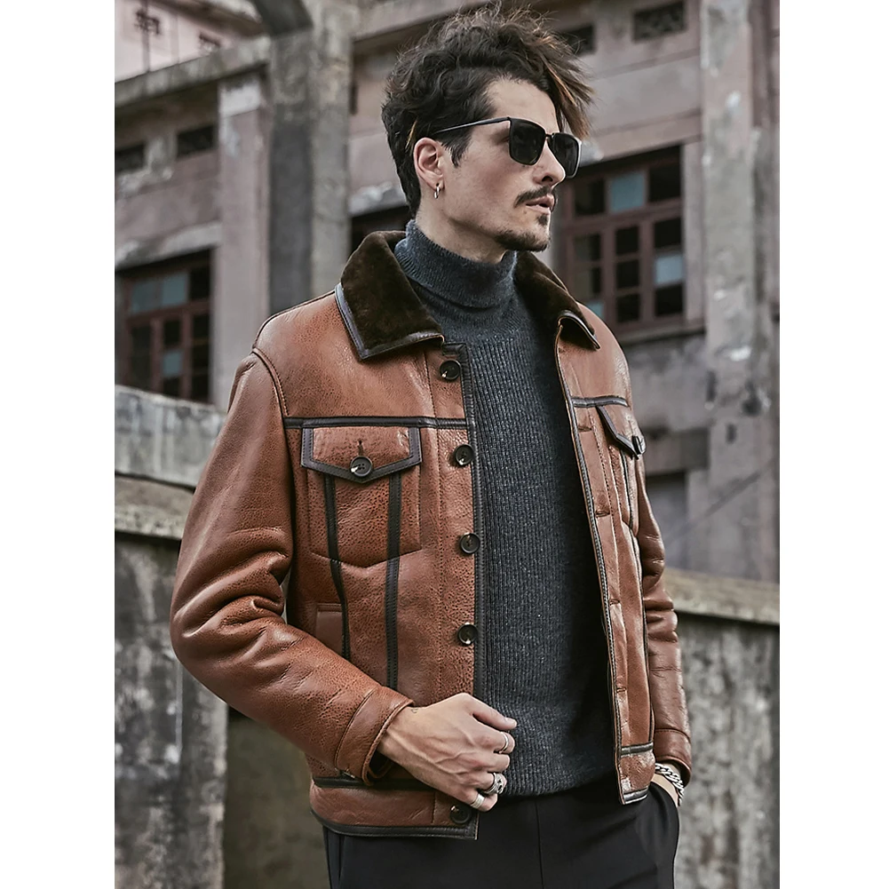 2019 New Mens B3 Shearling Jacket Sheepskin Coat Short Mens Leather Jacket Mens Winter Coats Fur Jacket
2019 New Mens B3 Shearling Jacket Sheepskin Coat Short Mens Leather Jacket Mens Winter Coats Fur Jacket