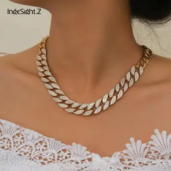 IngeSight.Z Luxury Shiny Iced Out Rhinestone Miami Curb Cuban Choker Necklace Collar Steampunk Hip Hop Clavicle Necklace Jewelry 
IngeSight.Z Luxury Shiny Iced Out Rhinestone Miami Curb Cuban Choker Necklace Collar Steampunk Hip Hop Clavicle Necklace Jewelry