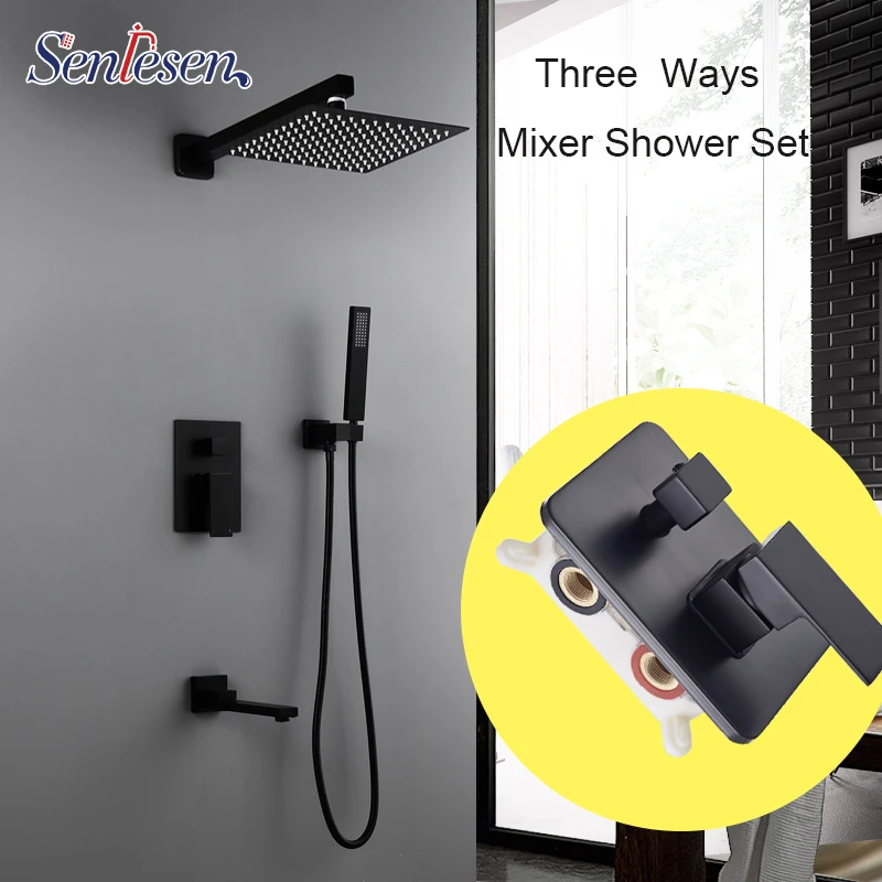 Senlsen 100 Pcs 8inch Shower Faucet Black Chrome Nickle Golden Shower