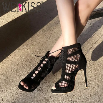 WETKISS Summer Women Sandals High Heels Shoes Stiletto Heel Platform Sandals Lace up Mesh Peep toe Ladies Dress Shoes
WETKISS Summer Women Sandals High Heels Shoes Stiletto Heel Platform Sandals Lace up Mesh Peep toe Ladies Dress Shoes
