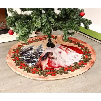 Santa Claus Tree Skirt, Santa Claus Design | Traditional Theme | Helps Contain Needle and Sap Mess on Floor | 47" Diameter D08D
Santa Claus Tree Skirt, Santa Claus Design | Traditional Theme | Helps Contain Needle and Sap Mess on Floor | 47" Diameter D08D