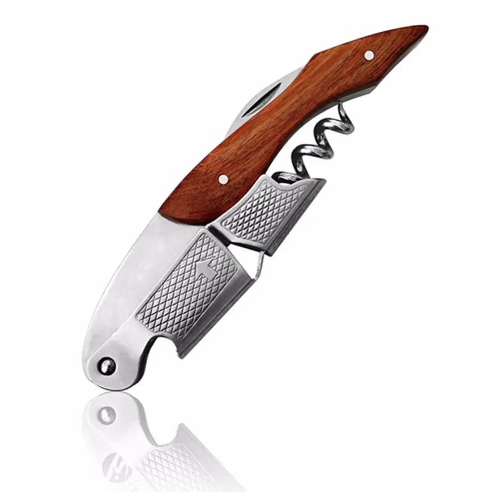 High Quality Wood Handle Professional Wine Opener Multifunction Portable Screw Corkscrew Wine Bottle Opener Cook Tools
