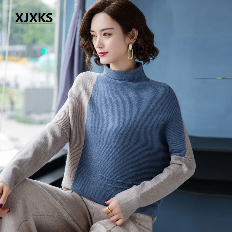 XJXKS Autumn And Winter 2019 Turtleneck Sweater Fashion Bat Sleeve Wool Pullover Long Sleeve Knitted Women Sweater
XJXKS Autumn And Winter 2019 Turtleneck Sweater Fashion Bat Sleeve Wool Pullover Long Sleeve Knitted Women Sweater