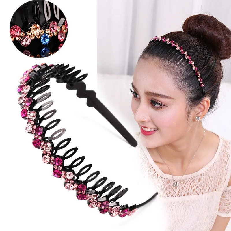 1pc New Arrival Colorful Rhinestone Flower Water Ripple Hair Hoop Headband for Women Hairbands Non-slip Bezel Hair Accessories
1pc New Arrival Colorful Rhinestone Flower Water Ripple Hair Hoop Headband for Women Hairbands Non-slip Bezel Hair Accessories