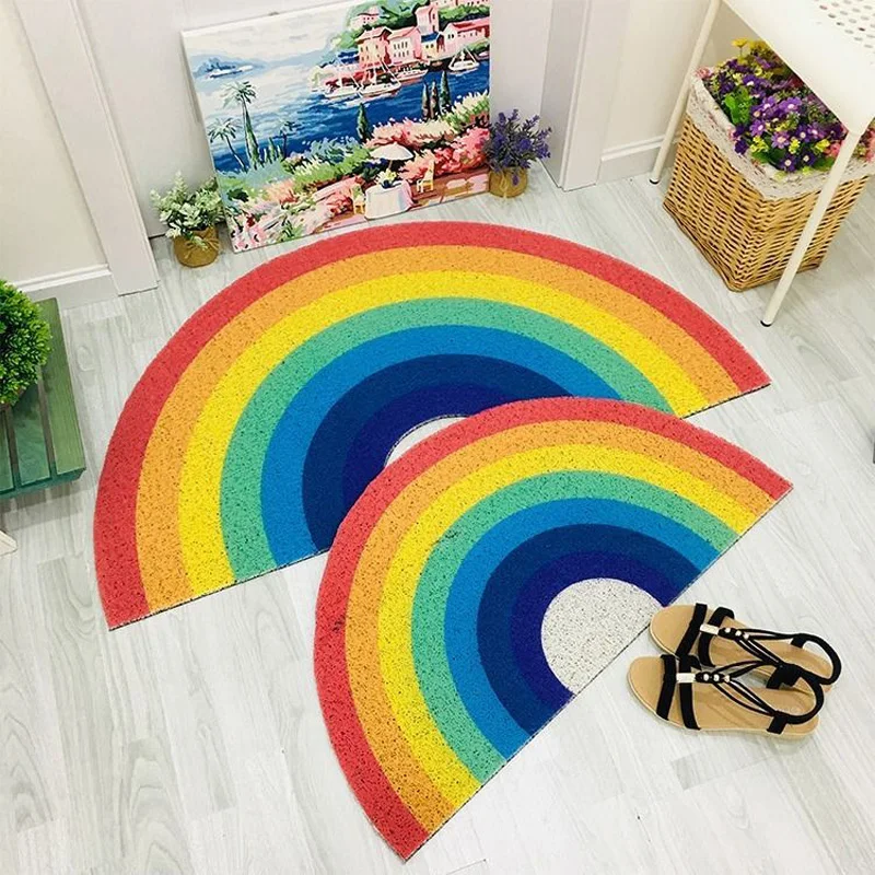 1PC Home Rainbow Doormat Semicircle Floor Mat Bathroom Door Entrance Non-slip Mats Cartoon Color Rug Dustproof Waterproof Carpet
1PC Home Rainbow Doormat Semicircle Floor Mat Bathroom Door Entrance Non-slip Mats Cartoon Color Rug Dustproof Waterproof Carpet