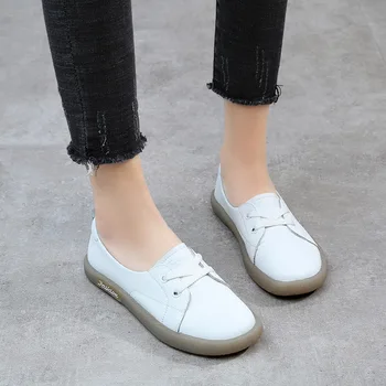 2020 Spring Summer Women Shoes Soft Genuine Leather Loafers Pregnant Shoes Lace Up Non-Slip Breathable Walking Oxford Flats
2020 Spring Summer Women Shoes Soft Genuine Leather Loafers Pregnant Shoes Lace Up Non-Slip Breathable Walking Oxford Flats