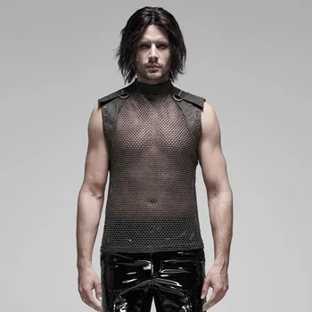 PUNK RAVE Men Punk See-through Sleeveless Vest Non-elastic Mesh Fabric Sexy Slim Fit Stage Performance Tanks Top
PUNK RAVE Men Punk See-through Sleeveless Vest Non-elastic Mesh Fabric Sexy Slim Fit Stage Performance Tanks Top