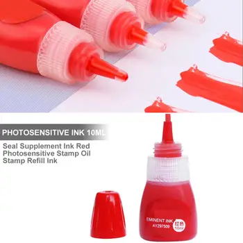 

Photosensitive Ink 10ML Seal Supplement Ink Red Photosensitive Stamp Oil Stamp Refill Ink Pigment