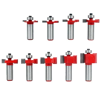 12mm Shank T-Slot Milling Cutter Head with Bearing Slot Milling Cutter T-Shaped Nailing Woodworking Tool for Wood-9Pcs
12mm Shank T-Slot Milling Cutter Head with Bearing Slot Milling Cutter T-Shaped Nailing Woodworking Tool for Wood-9Pcs