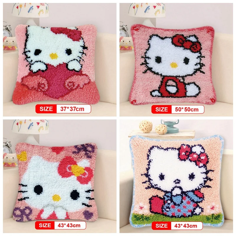 Smyrna Latch Hook Pillow Cute Cat Carpet Embroidery Do-It-Yourself Carpet Cushion Button Package Latch Hook Rug Kits knoopkussen
Smyrna Latch Hook Pillow Cute Cat Carpet Embroidery Do-It-Yourself Carpet Cushion Button Package Latch Hook Rug Kits knoopkussen
