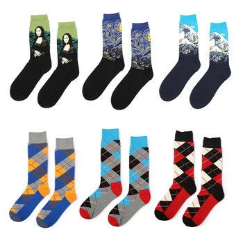 1/2pair Autumn Winter Cotton Socks Art Painting Lattice Pattern Funny Socks For Men Soft Breathable Vintage Warm Crew Sock 
1/2pair Autumn Winter Cotton Socks Art Painting Lattice Pattern Funny Socks For Men Soft Breathable Vintage Warm Crew Sock