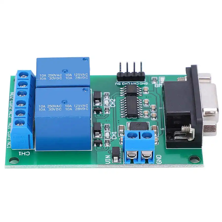 2 Channel Serial Port Relay Module RS232 UART Protocol DB9 Interface Remote Control Switch Board TB351 Relay Module
2 Channel Serial Port Relay Module RS232 UART Protocol DB9 Interface Remote Control Switch Board TB351 Relay Module