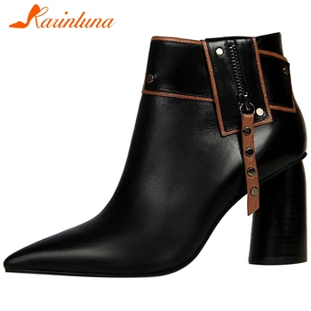 KARINLUNA New Ladies High Chunky Heels Boots Women Fashion Decorating OL Boots Cool Pointed Toe Ankle Shoes Woman
KARINLUNA New Ladies High Chunky Heels Boots Women Fashion Decorating OL Boots Cool Pointed Toe Ankle Shoes Woman