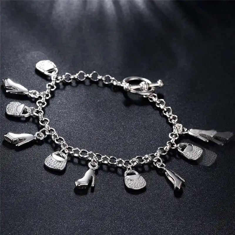 Фото New fashion gift for women girl beautiful High quality Silver color Jewelry charm Bracelets factory price free shipping | Украшения и