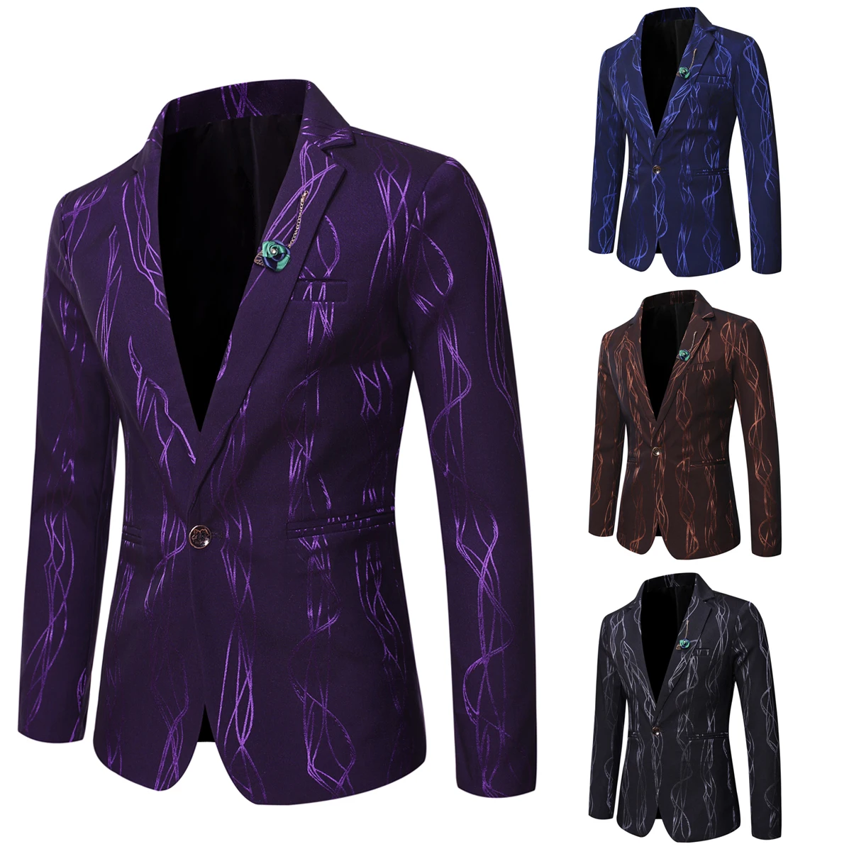 Mens Blazer 2020 Spring and Summer New Style Men's High-quality Fashionable Bright Printing Slim Men Suit Jacket
Mens Blazer 2020 Spring and Summer New Style Men's High-quality Fashionable Bright Printing Slim Men Suit Jacket