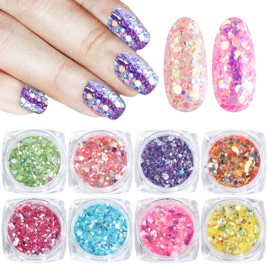 8 Box Holo Nail Glitter Powder Gradient Irregular Hexagon Sequins Flakes Chameleon Paillette For UV Gel Nail Art Decor SA1506-02
8 Box Holo Nail Glitter Powder Gradient Irregular Hexagon Sequins Flakes Chameleon Paillette For UV Gel Nail Art Decor SA1506-02