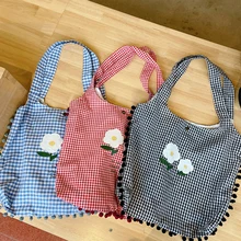Women's Tote Bag Cotton Shoulder Bag 2021 Girl Shopper Fashion Casual Sweet Furball Flower Print Large Capacity Lattice Handbag
Women's Tote Bag Cotton Shoulder Bag 2021 Girl Shopper Fashion Casual Sweet Furball Flower Print Large Capacity Lattice Handbag