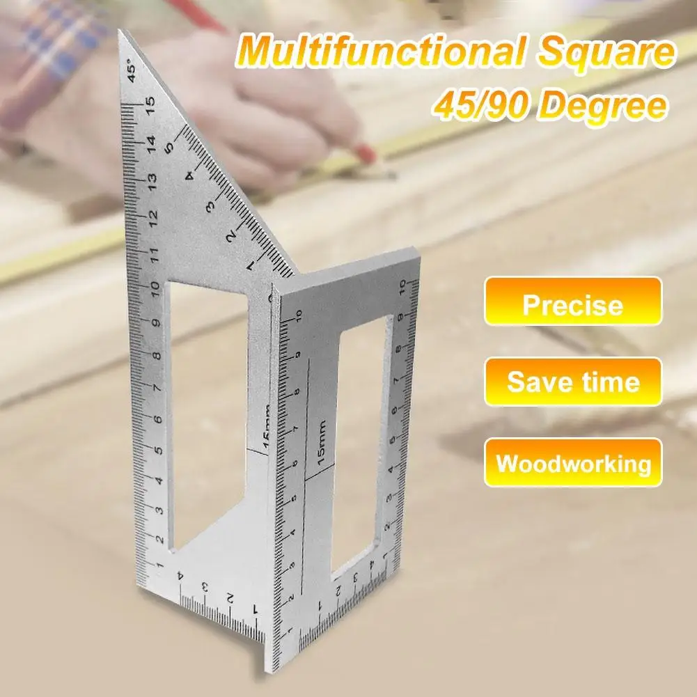 45/90 Degree Gauge Angle Ruler Professional Measuring Woodworking Tool Multi-functional Square Aluminum Alloy Angle Ruler 150mm
45/90 Degree Gauge Angle Ruler Professional Measuring Woodworking Tool Multi-functional Square Aluminum Alloy Angle Ruler 150mm